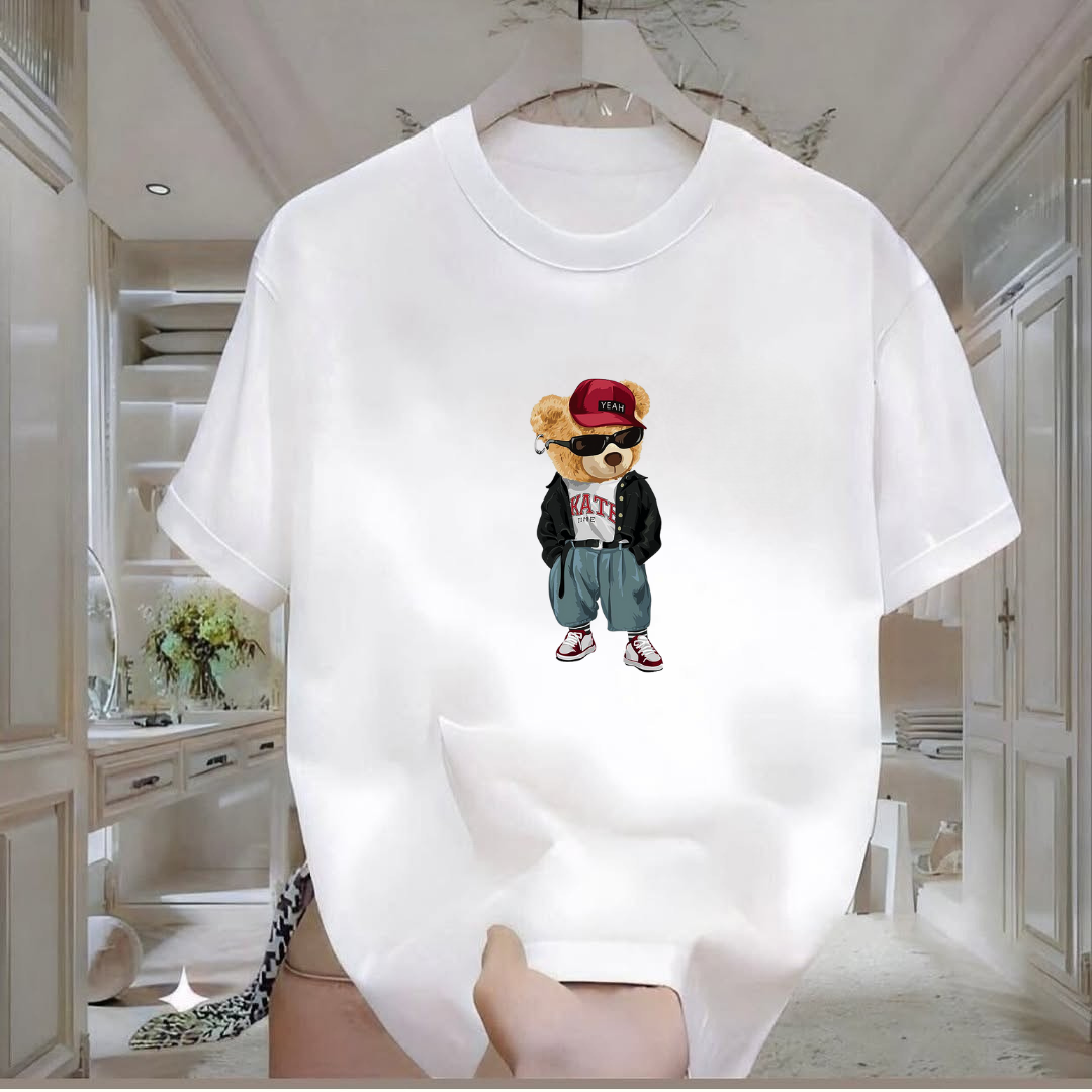 Skate Bear Baskılı Tshirt