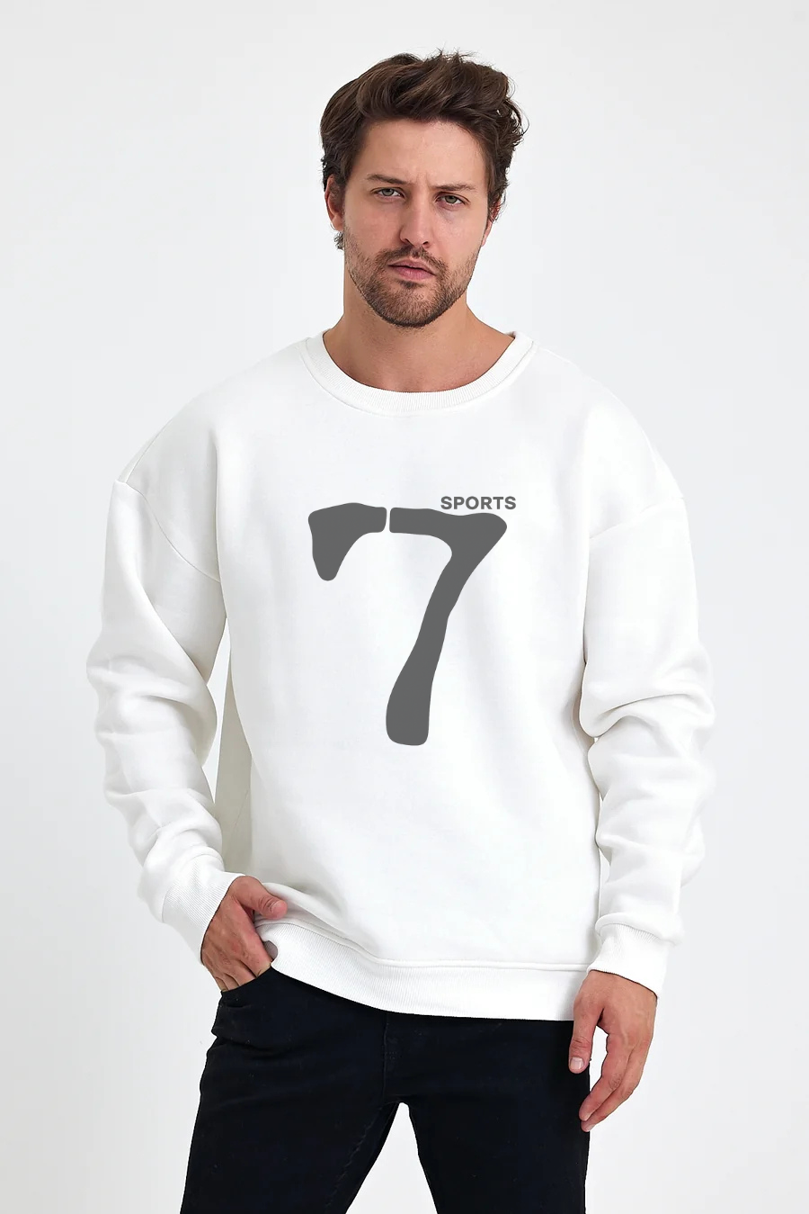 7 Sports Baskılı Sweatshirt