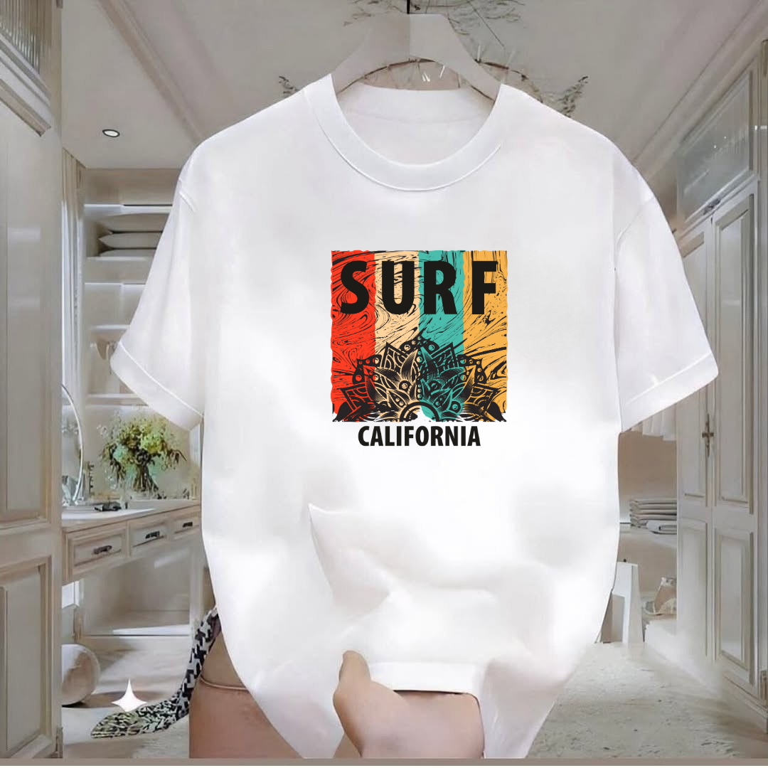 Surf California Baskılı Tshirt