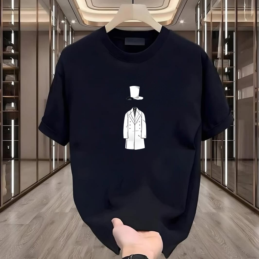 Şapkalı Adam Baskılı Tshirt