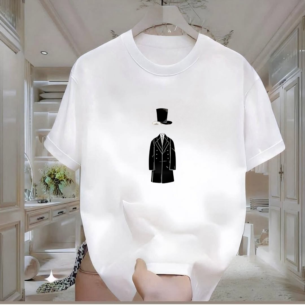 Şapkalı Adam Baskılı Tshirt