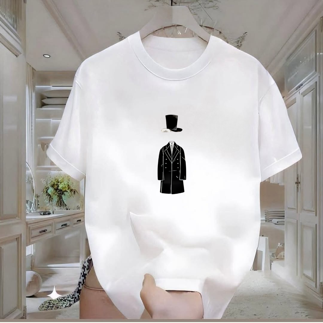 Şapkalı Adam Baskılı Tshirt