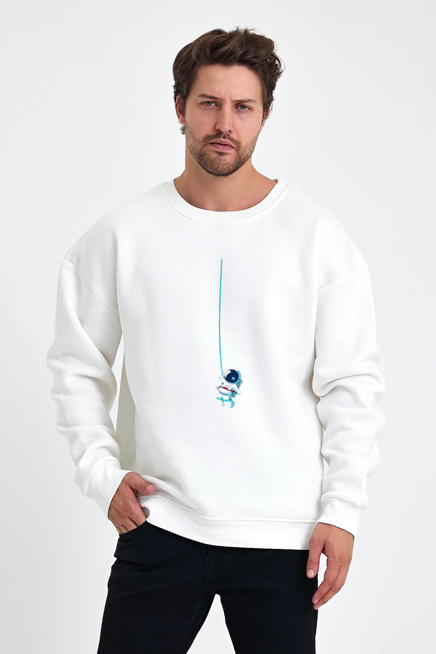 Astronot Baskılı Sweatshirt