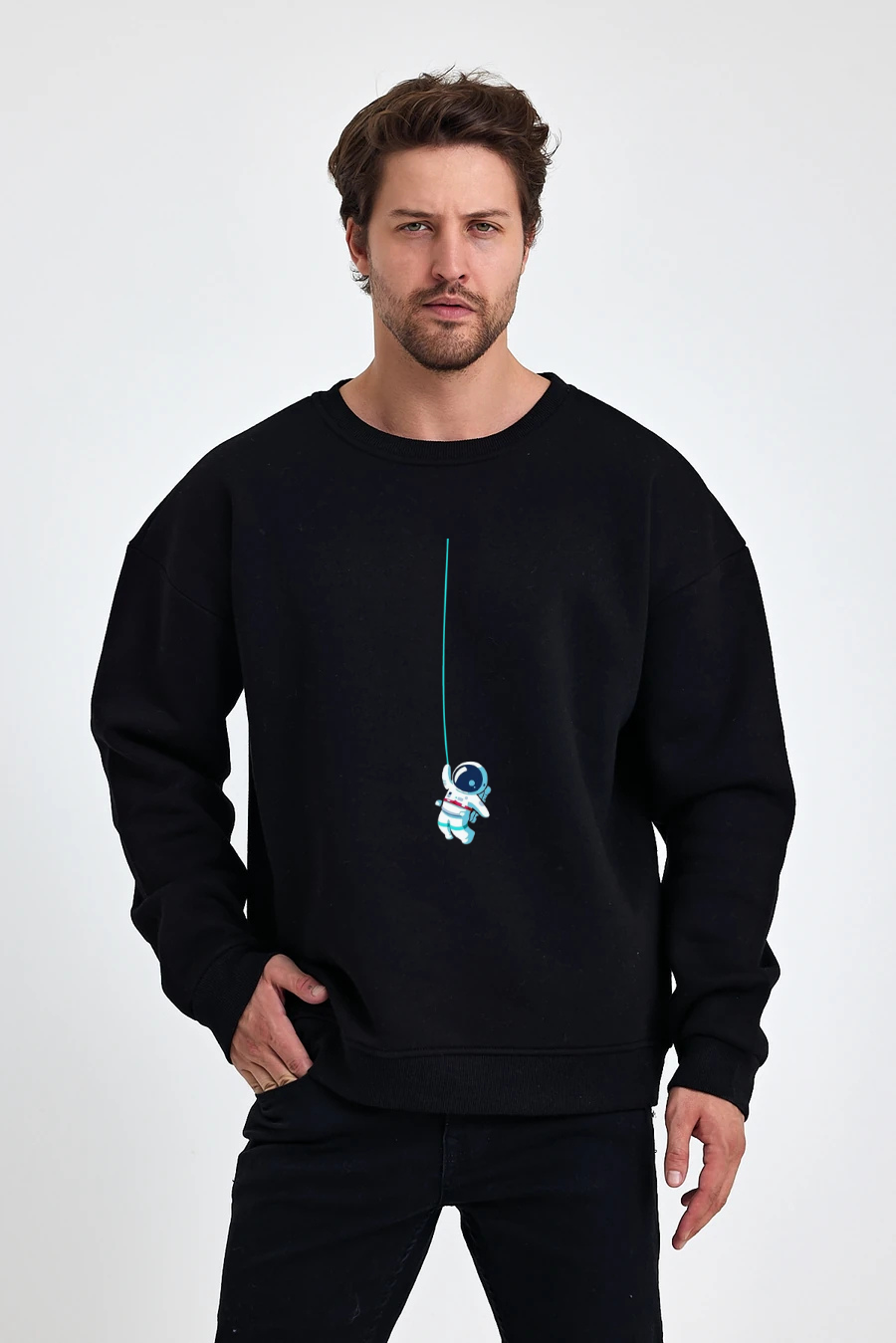 Astronot Baskılı Sweatshirt