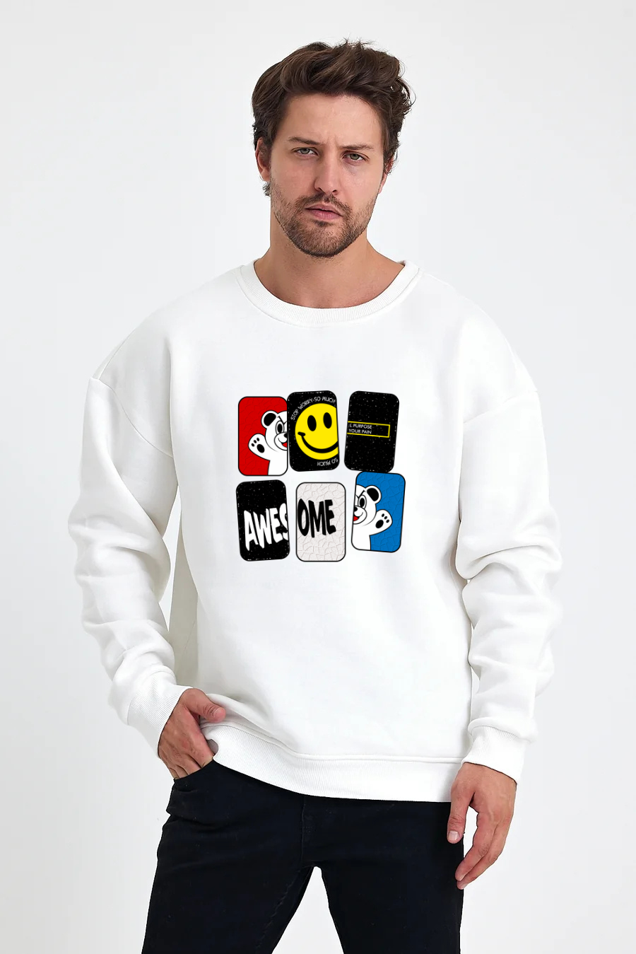 Awesome Baskılı Sweatshirt