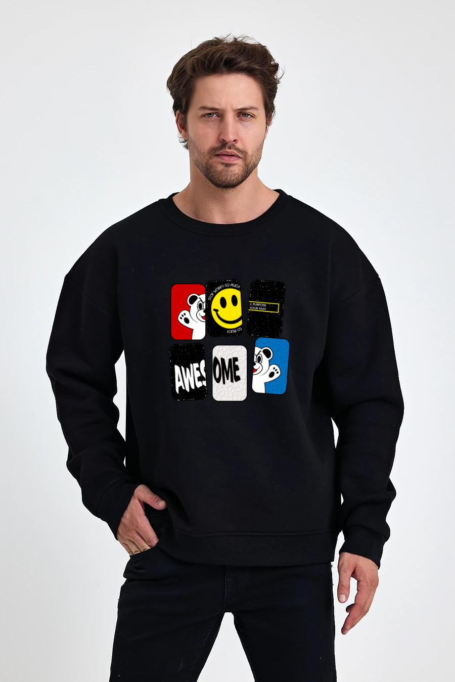 Awesome Baskılı Sweatshirt