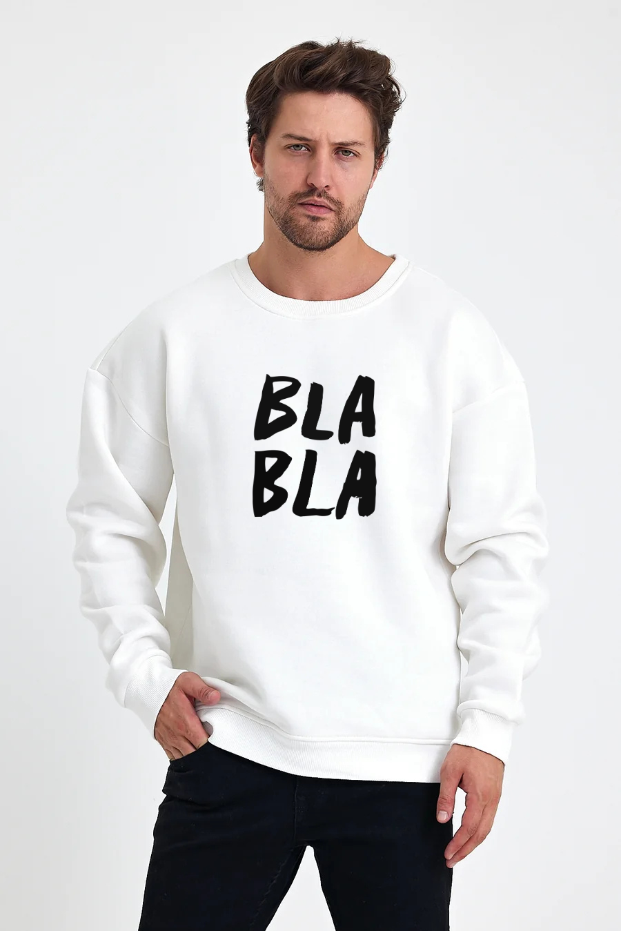 Bla Bla Baskılı Sweatshirt