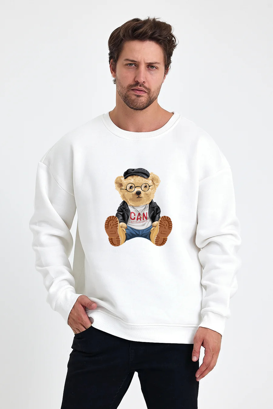 Can Bear Baskılı Sweatshirt