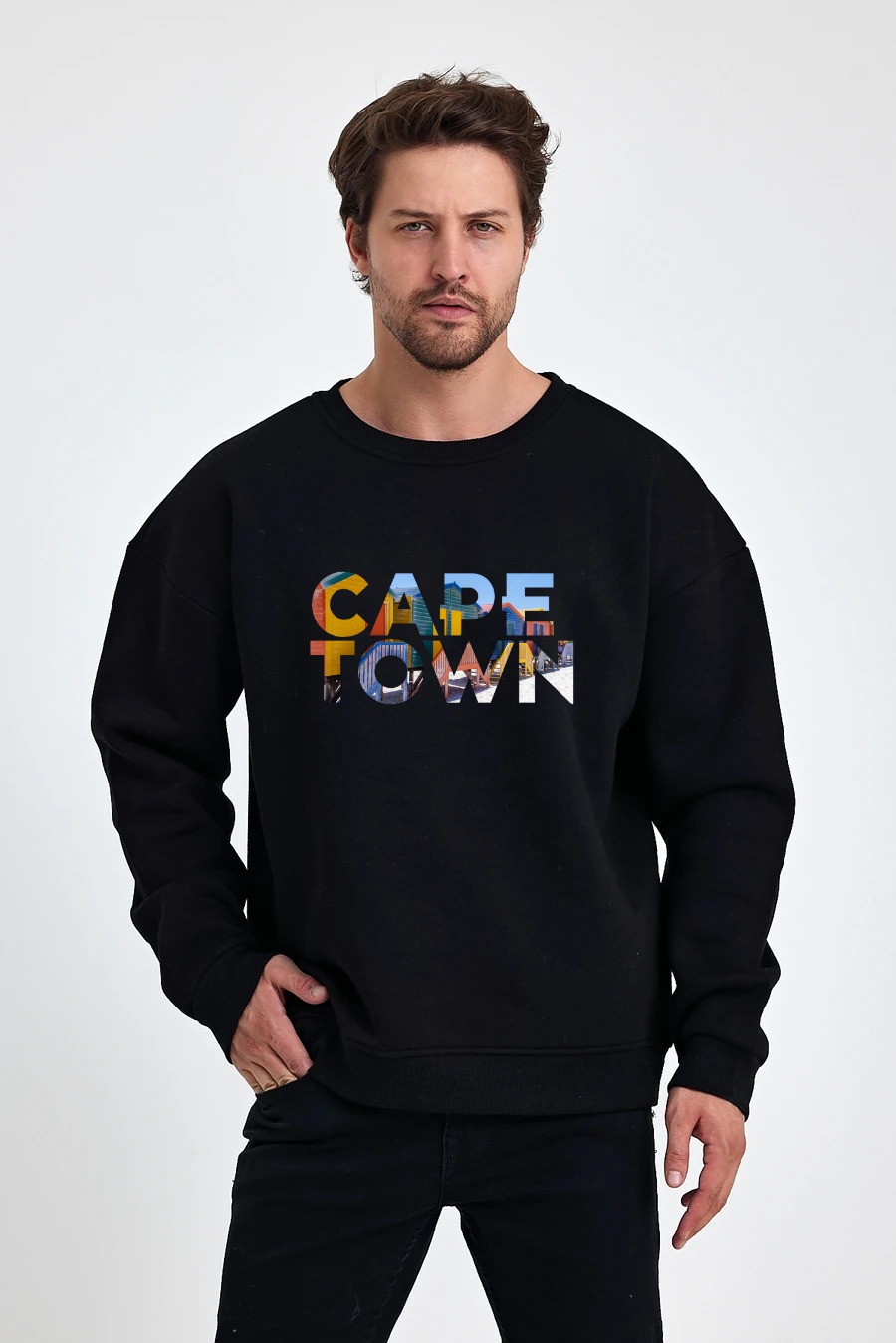 Cape Town Baskılı Sweatshirt