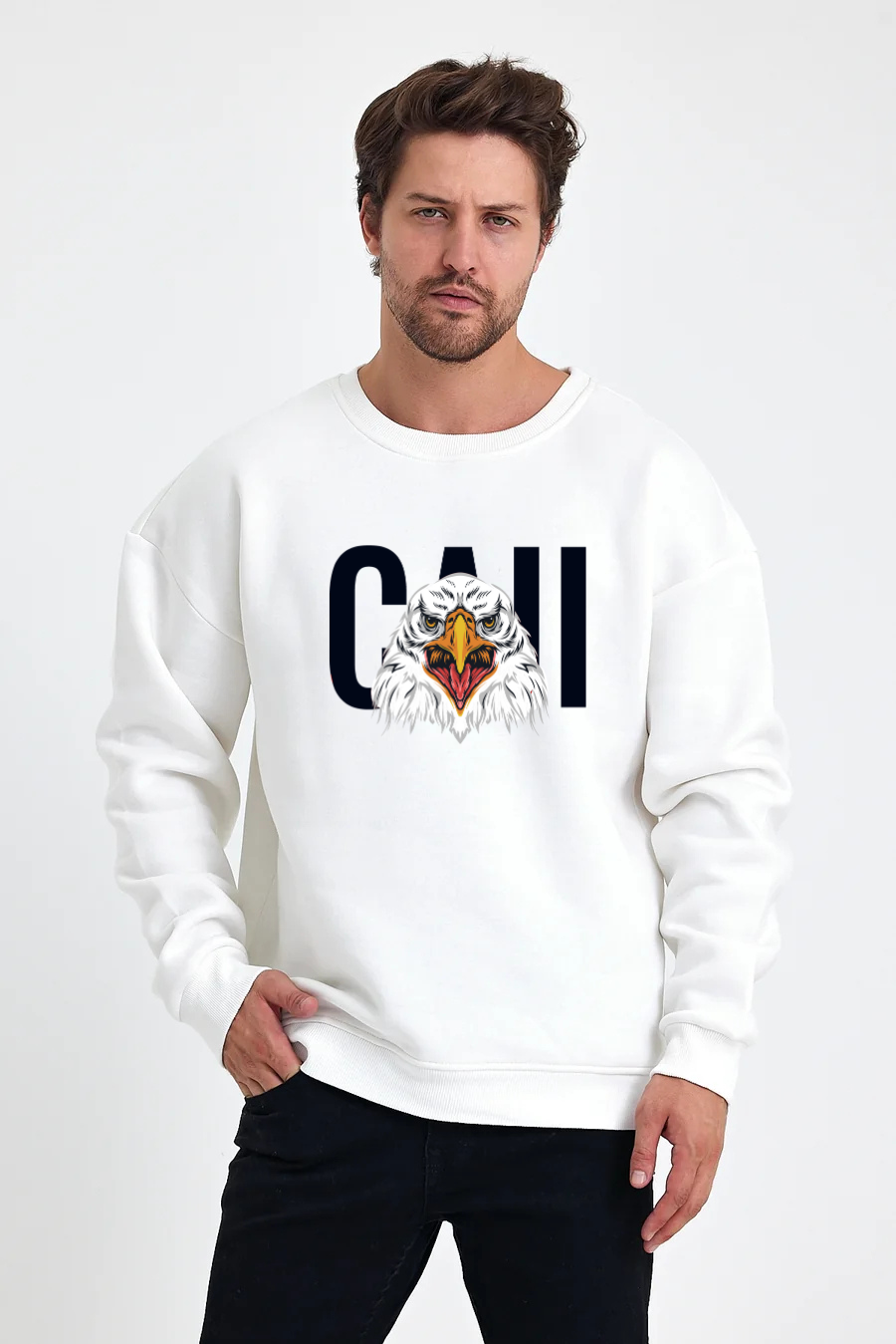Kartal Baskılı Sweatshirt