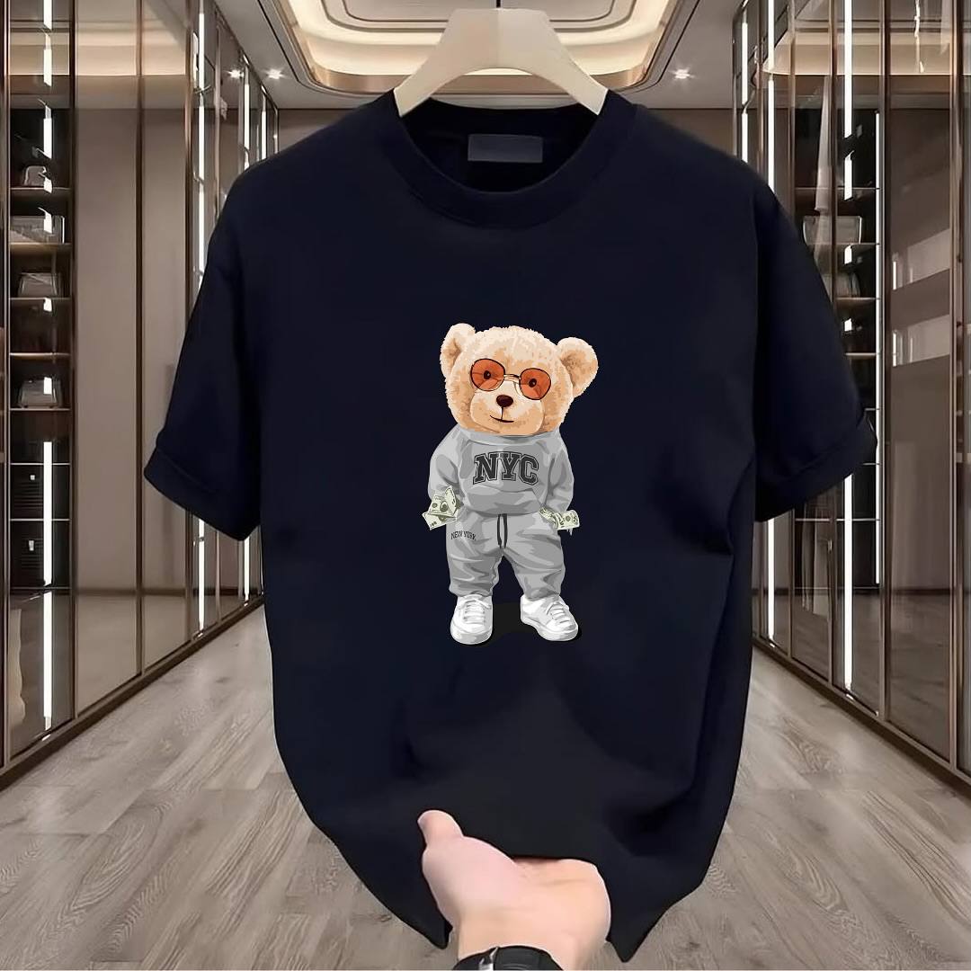 NYC Bear Baskılı Tshirt