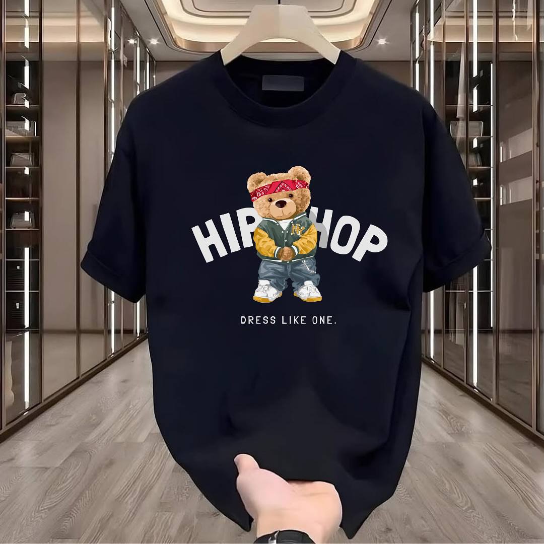 HipHop Bear Baskılı Tshirt