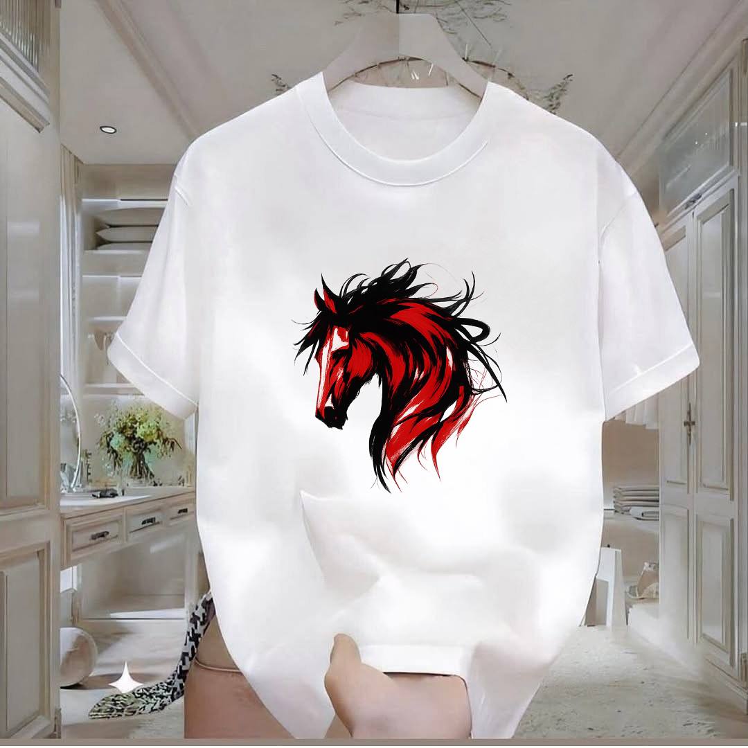 At Baskılı Tshirt