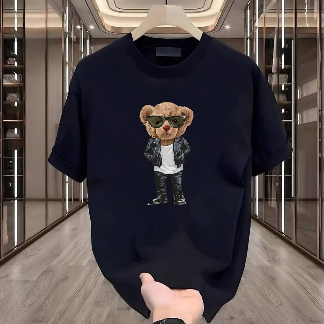 Gözlüklü Ayı Baskılı Tshirt