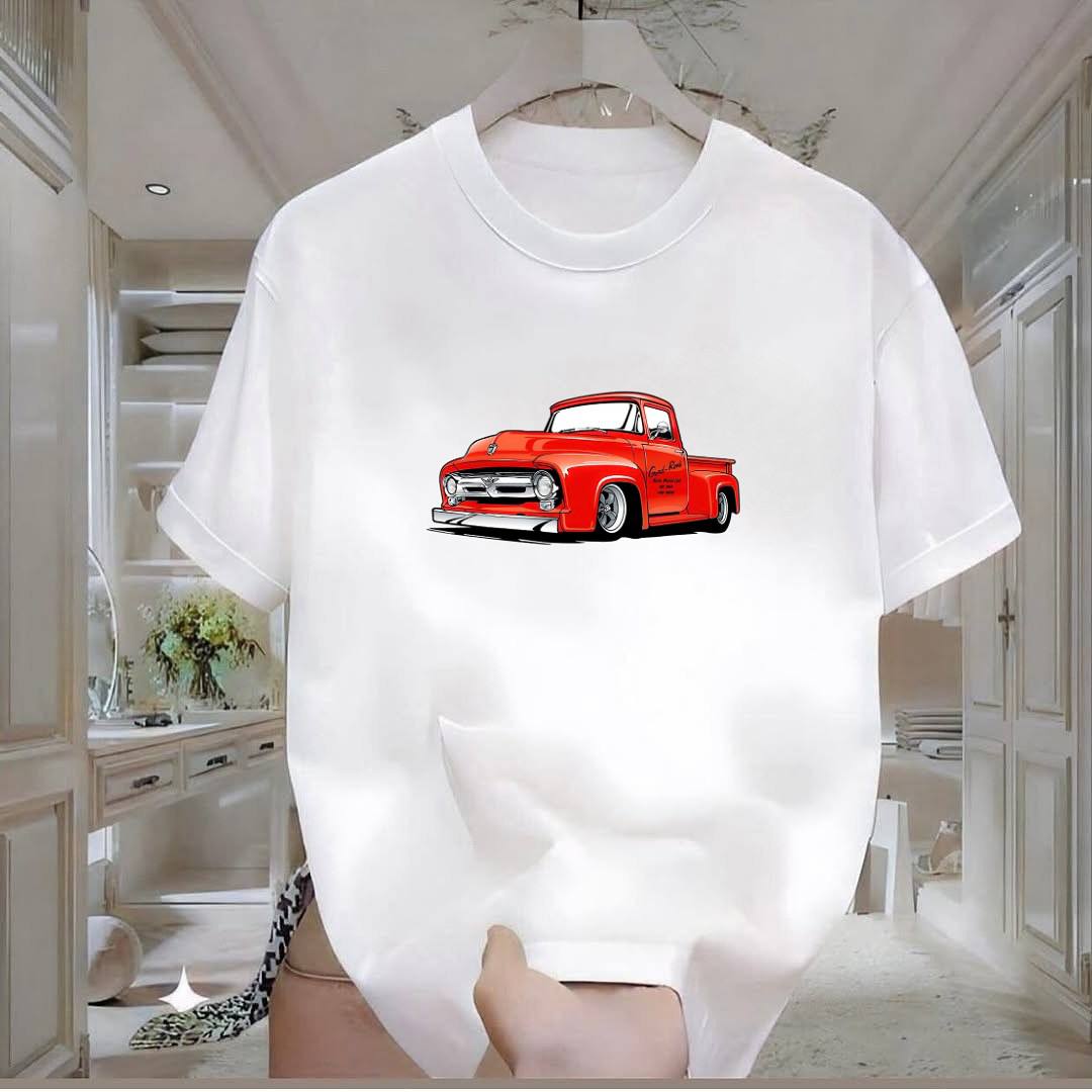 Red Car Baskılı Tshirt